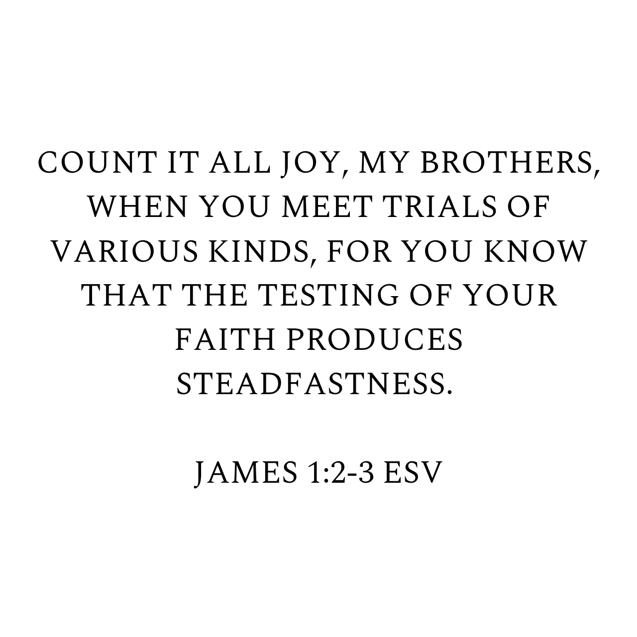 James 1:2-3 ESV