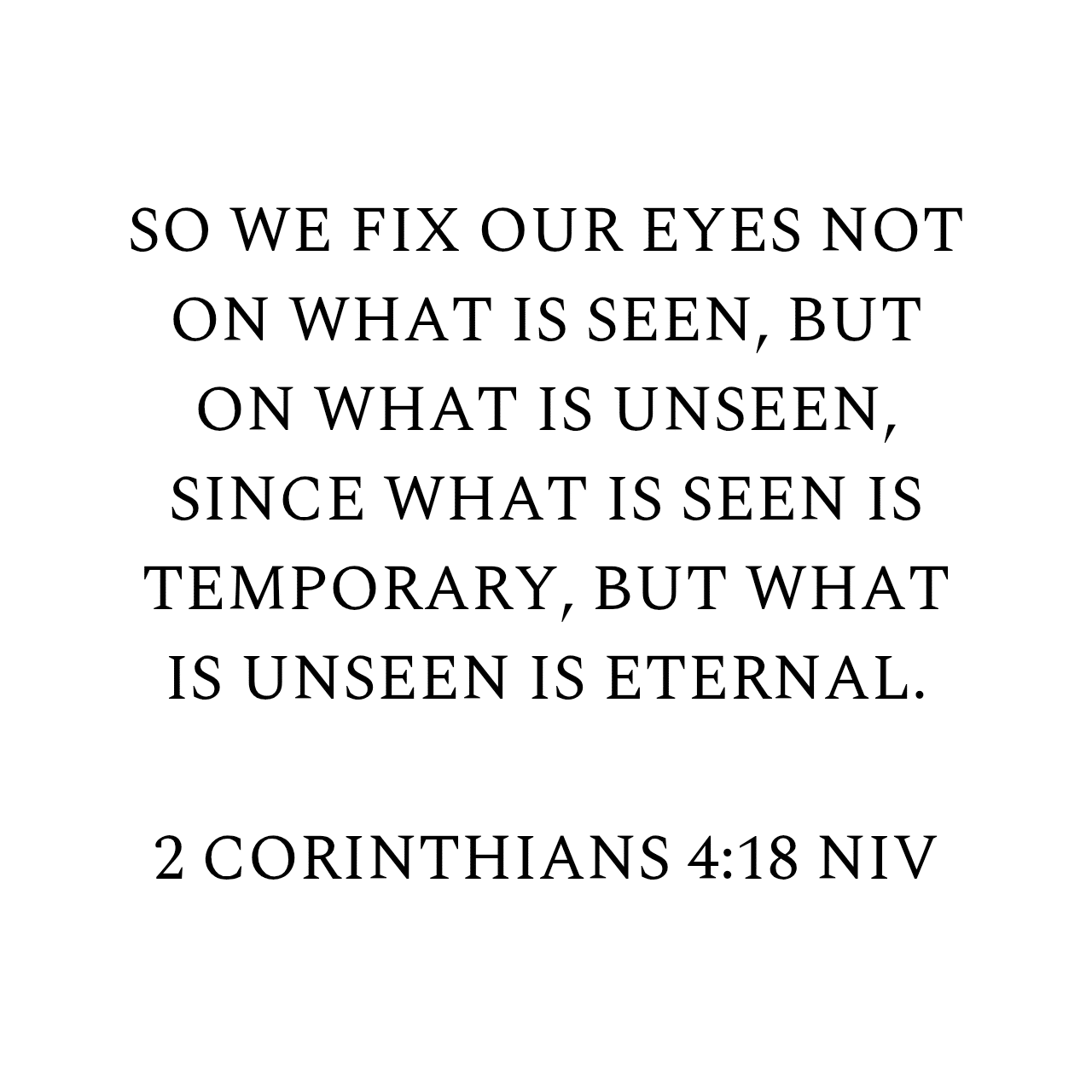 2 Corinthians 4:18 NIV