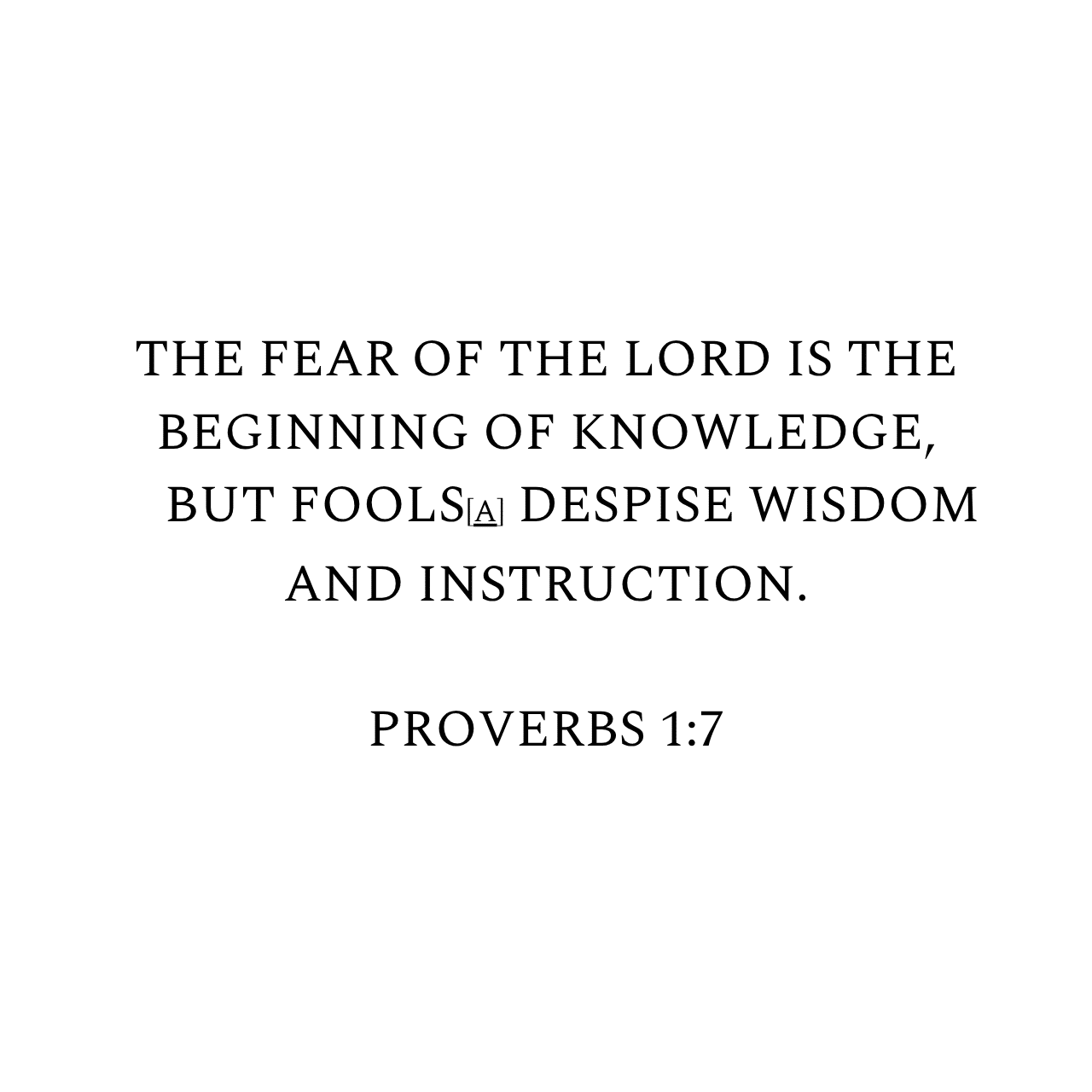 Proverbs 1:7 NIV